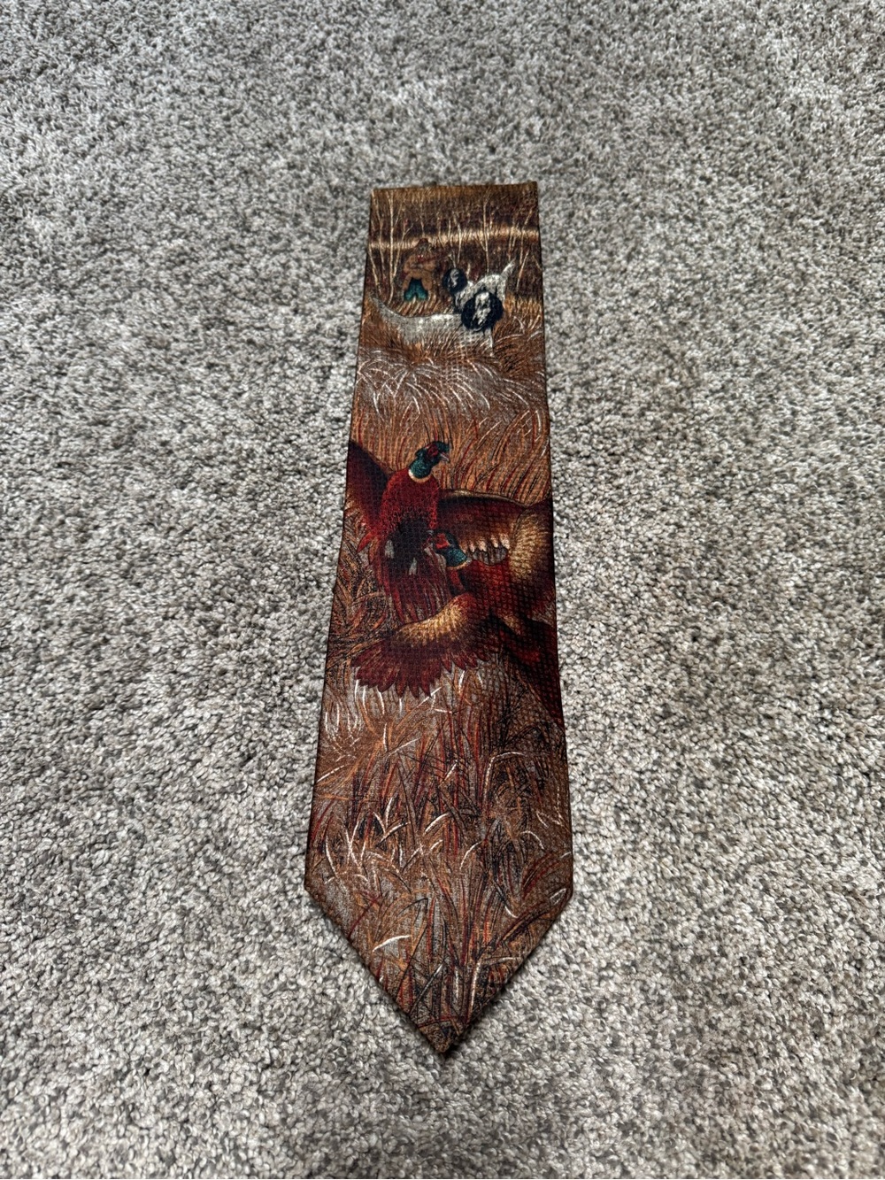 Vintage Men’s RedHead Pheasant Hunt Silk Tie